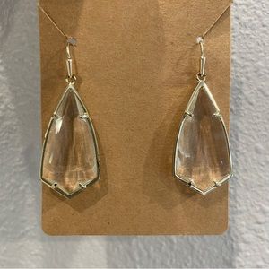 Kendra Scott Carla Pendant Earrings Clear Crystal Gold